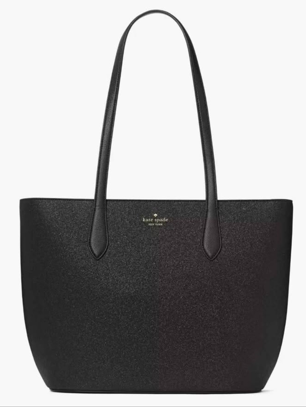NWT Kate Spade Glitter Zip Top Black Tote